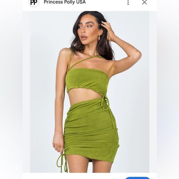 Princess Polly green strappy cutout mini dress size 0 y2k - Picture 5 of 6
